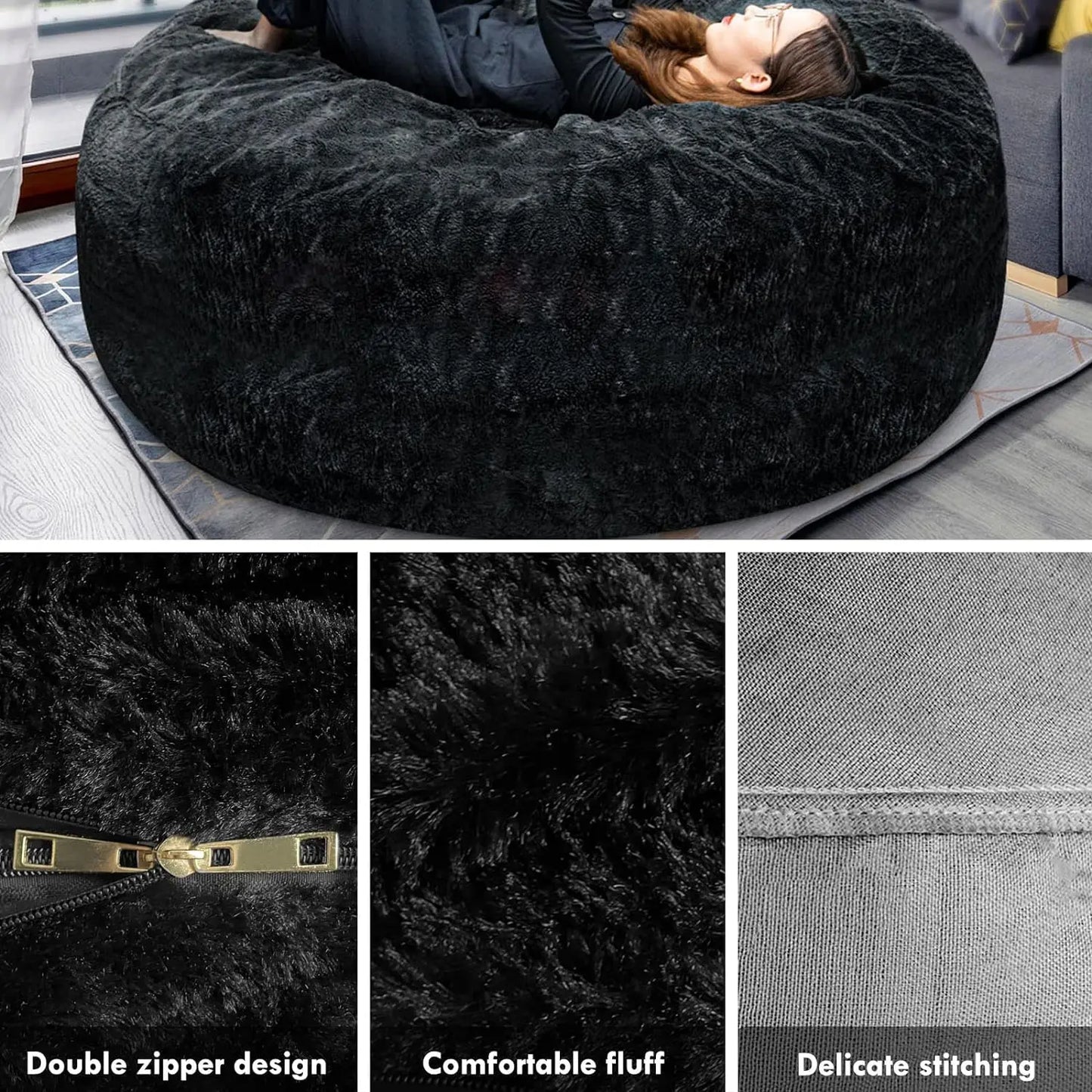 Giant Velvet Bean Bag Cover - Tech Wave Heaven Tech Wave Heaven Tech Wave Heaven