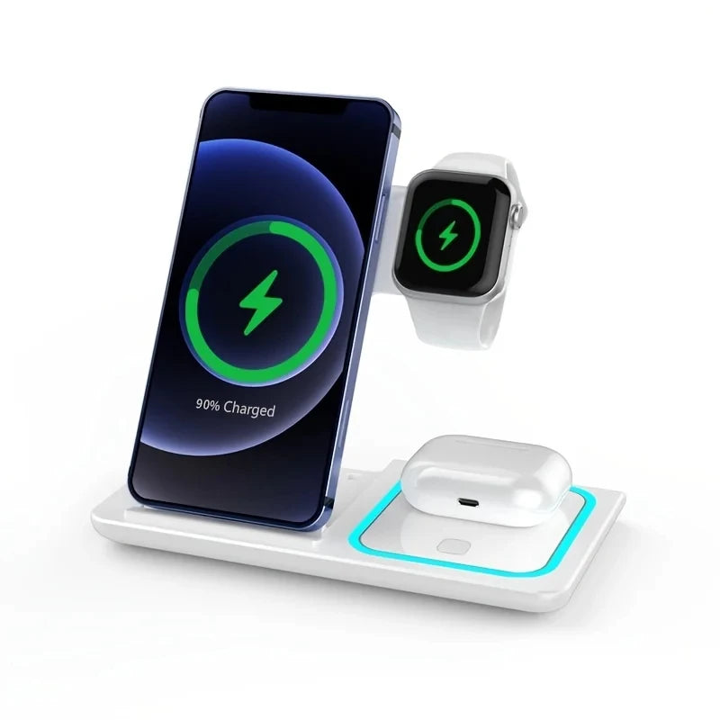 Fast Wireless Charger 3-in-1 Stand - Tech Wave Heaven Tech Wave Heaven Tech Wave Heaven