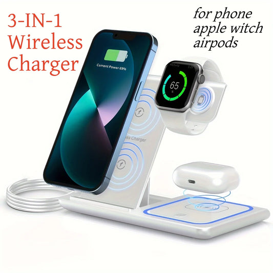 Fast Wireless Charger 3-in-1 Stand - Tech Wave Heaven Tech Wave Heaven Tech Wave Heaven